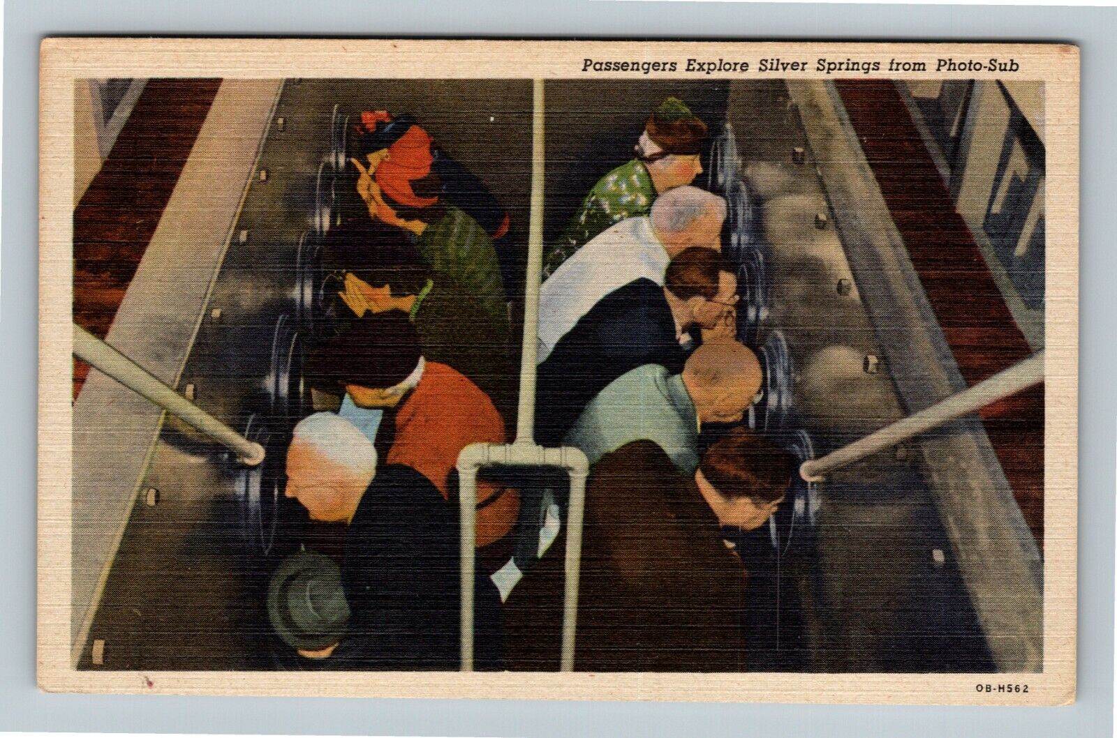 Silver Springs FL, Passengers On Photo Sub, Florida Vintage Postcard