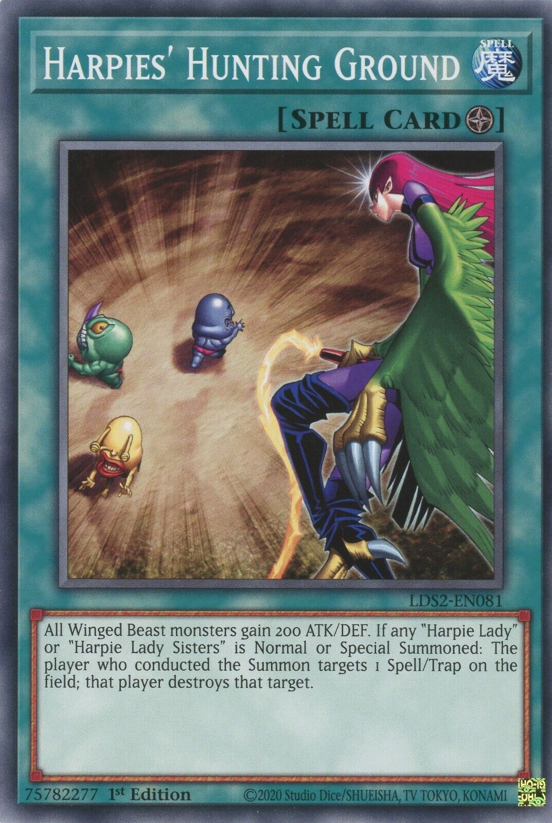Yugioh Harpies\' Hunting Ground LDS2-EN081 Common1st NM x3 