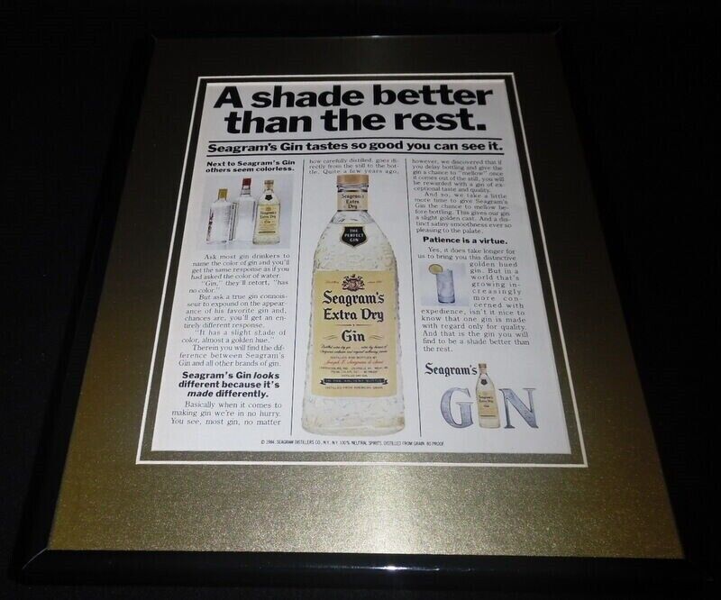 1984 Seagram\'s Extra Dry Gin 11x14 Framed ORIGINAL Vintage Advertisement 