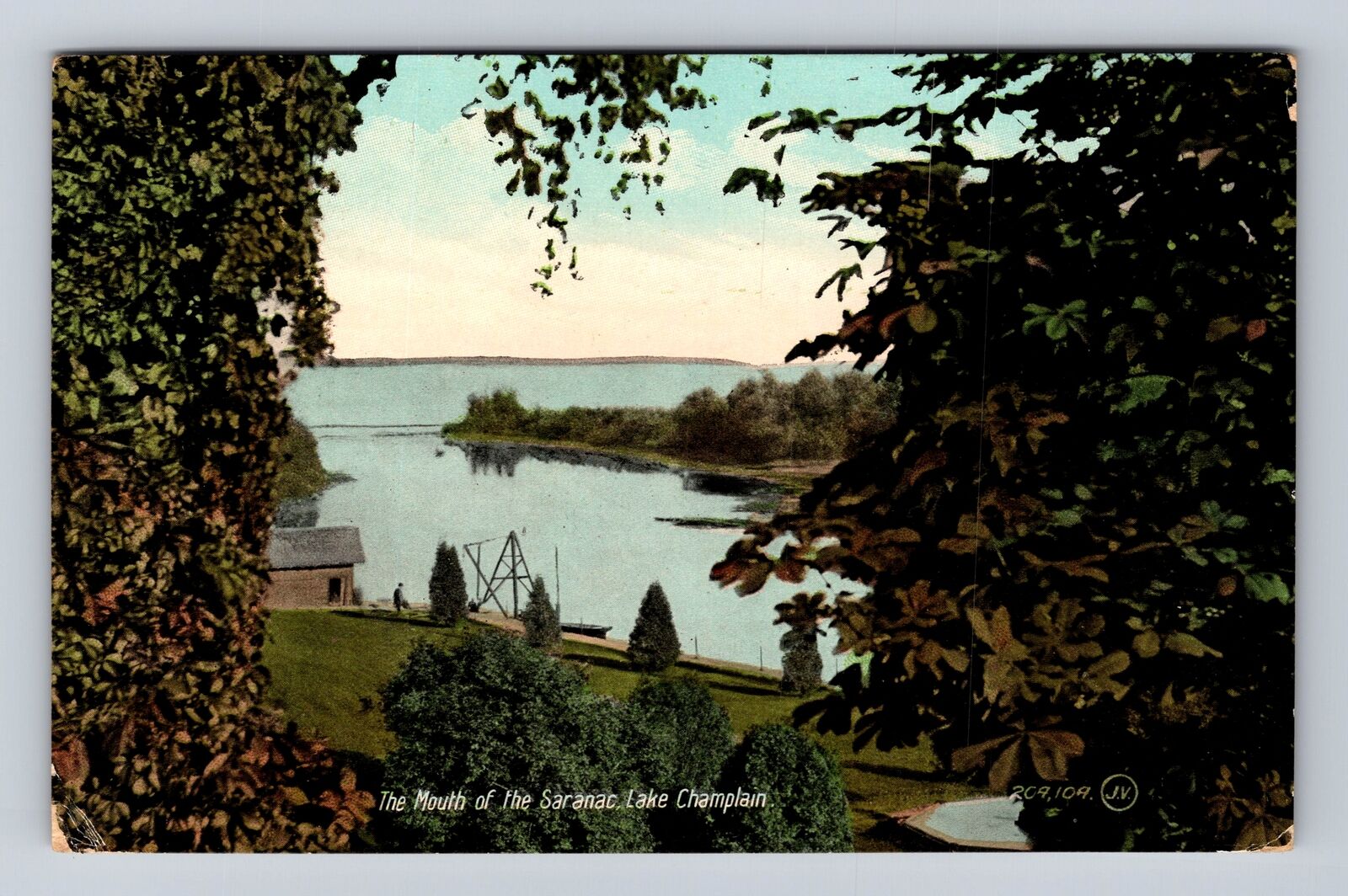 Lake Champlain NY-New York, Mouth of Saranac, Vintage Souvenir Postcard