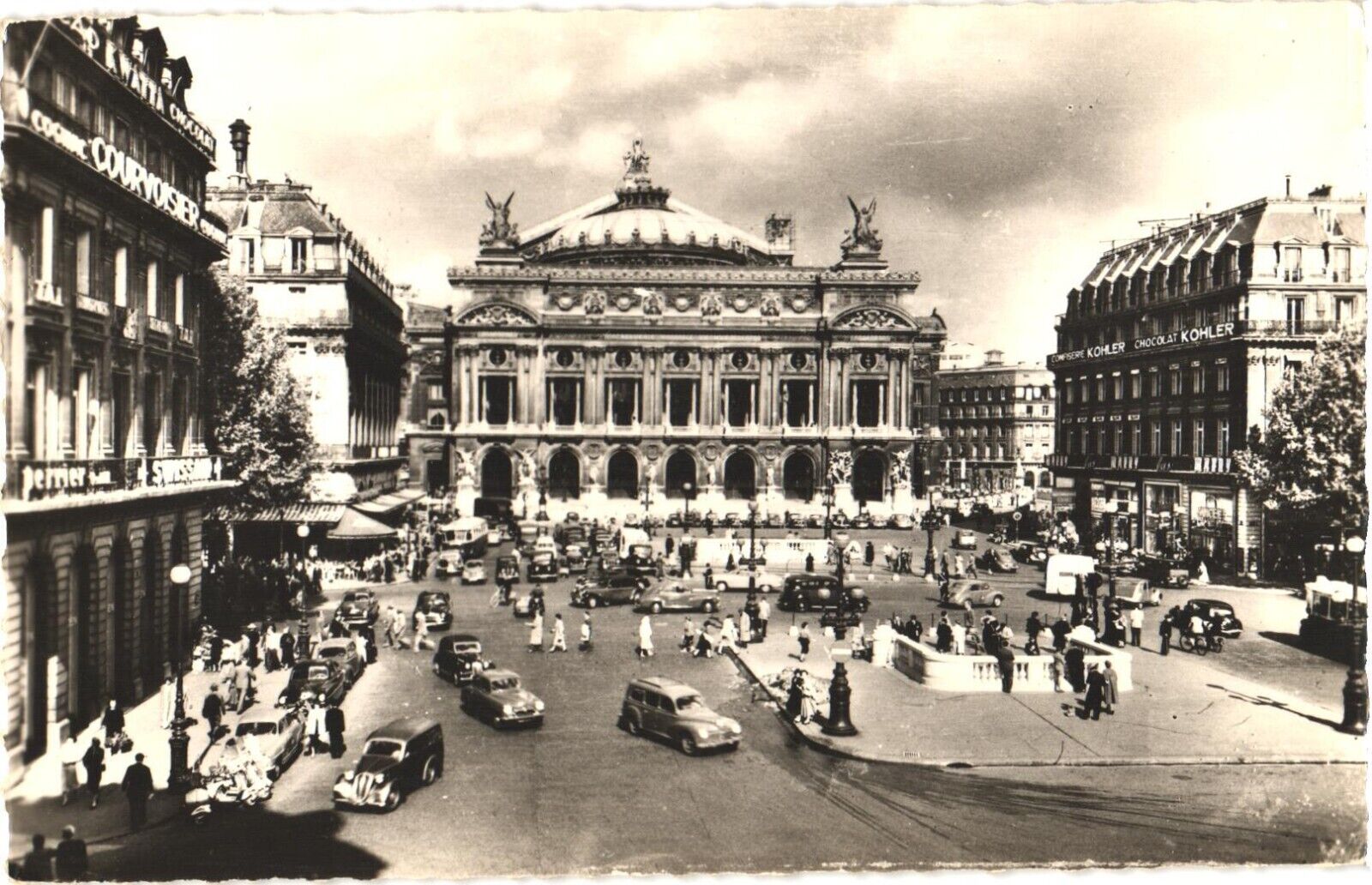 Cars and People along The Palais Garnier, Opera, Paris, France Postcard