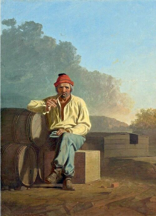 Oil painting Mississippi-Boatman-1850-George-Caleb-Bingham-oil-painting handmade