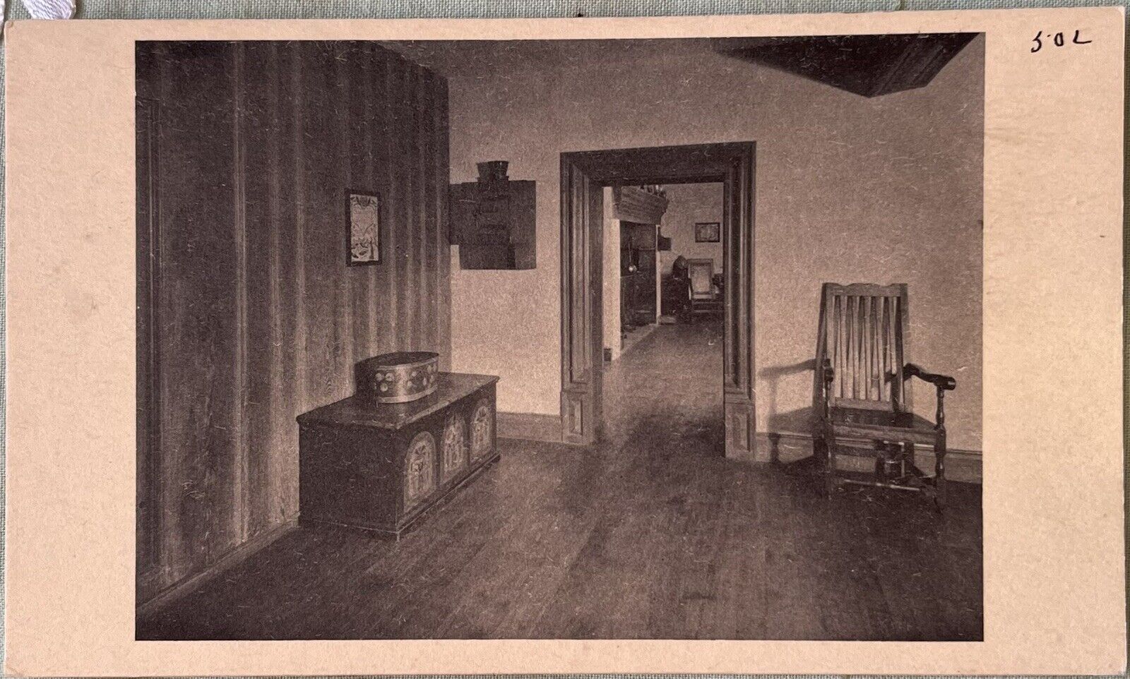 Vintage RPPC Postcard~Museum Bedroom Millbach 1752. Publ. 1928. Q121