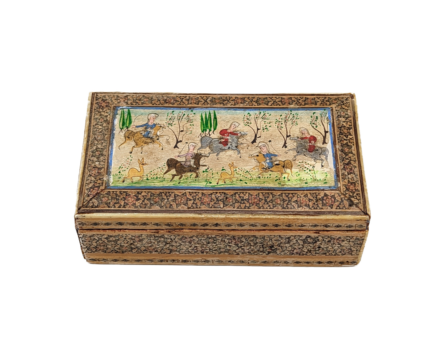Antique Persian Micro Mosaic Jewelry Box