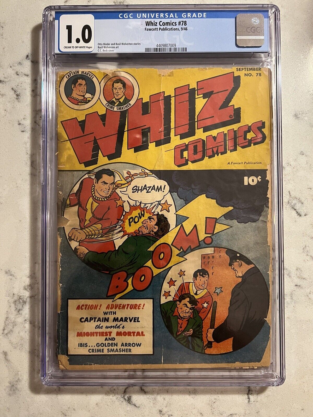 Whiz Comics #78 - Fawcett Comics 1946 Golde Age Issue - CGC 1.0 (C.C. Beck)