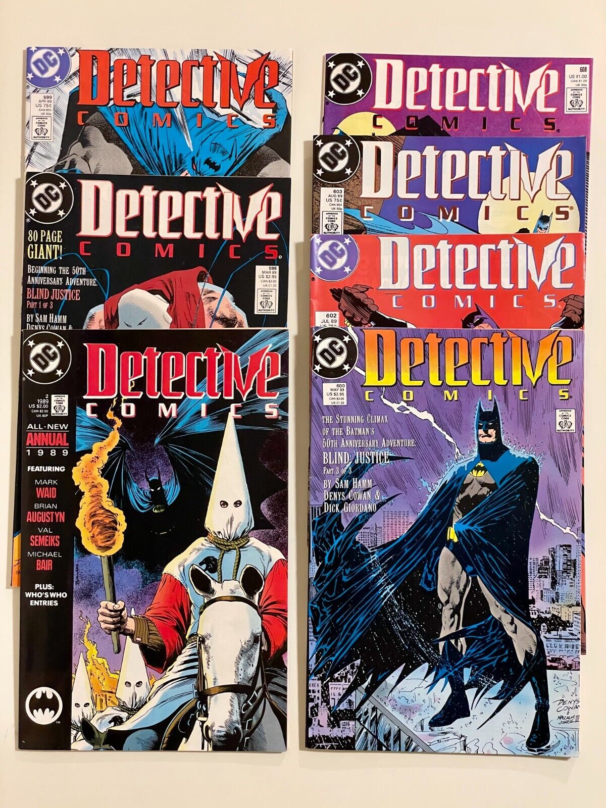 BATMAN Lot of 7 Detective Comics DC Comics 1989 Annual 598 599 600 602 603 608