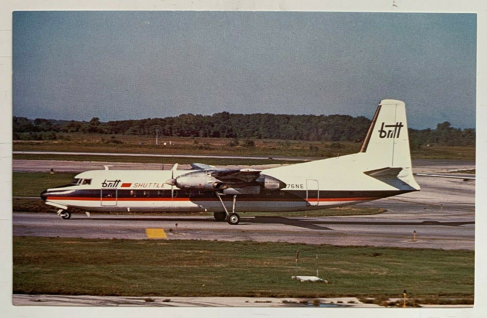 Vintage Postcard Britt Airlines Fairchild Hiller FH-227C aircraft Mary Jayne\'s