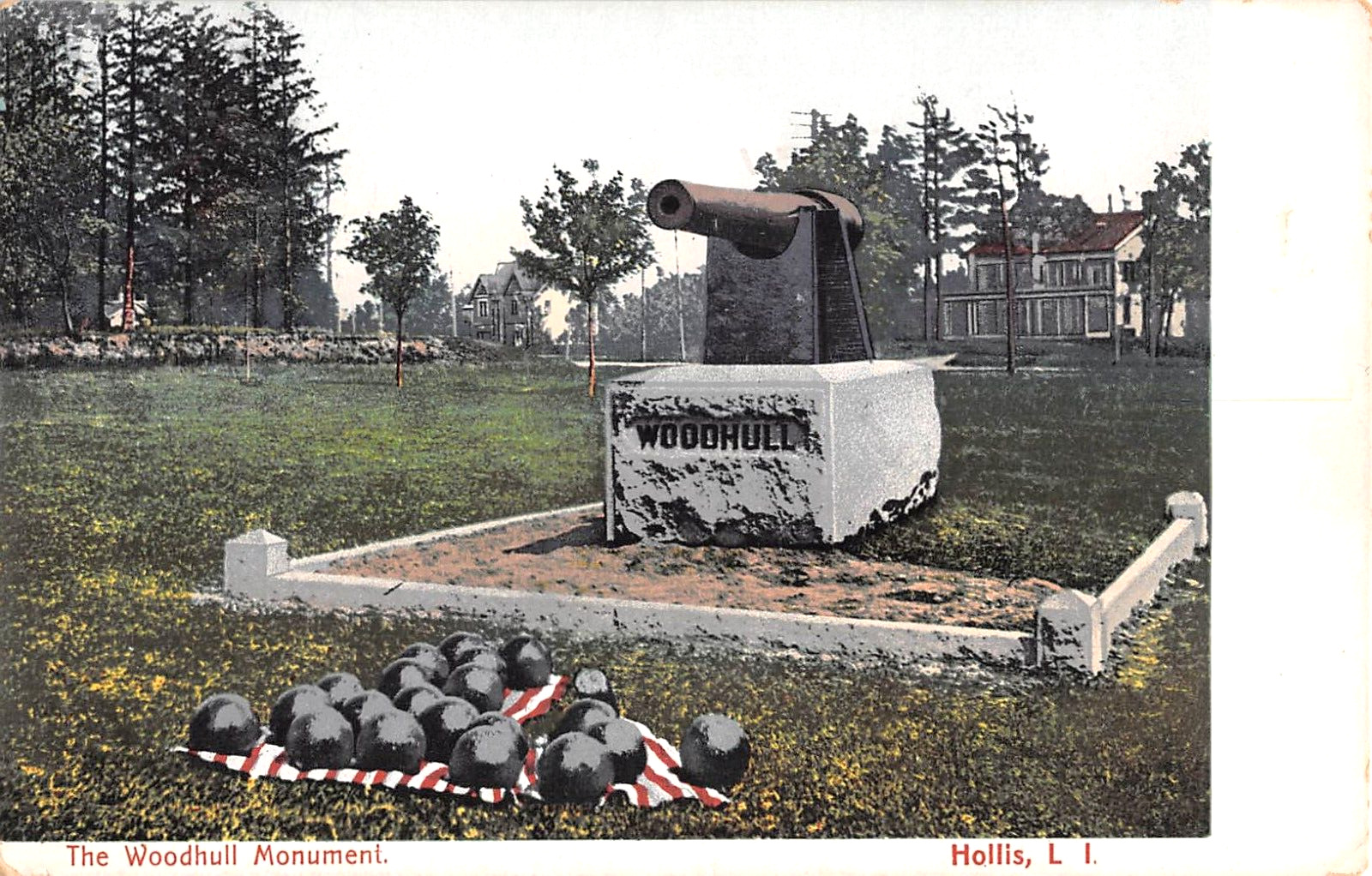 c.1905 Woodhull Monument Hollis LI NY post card