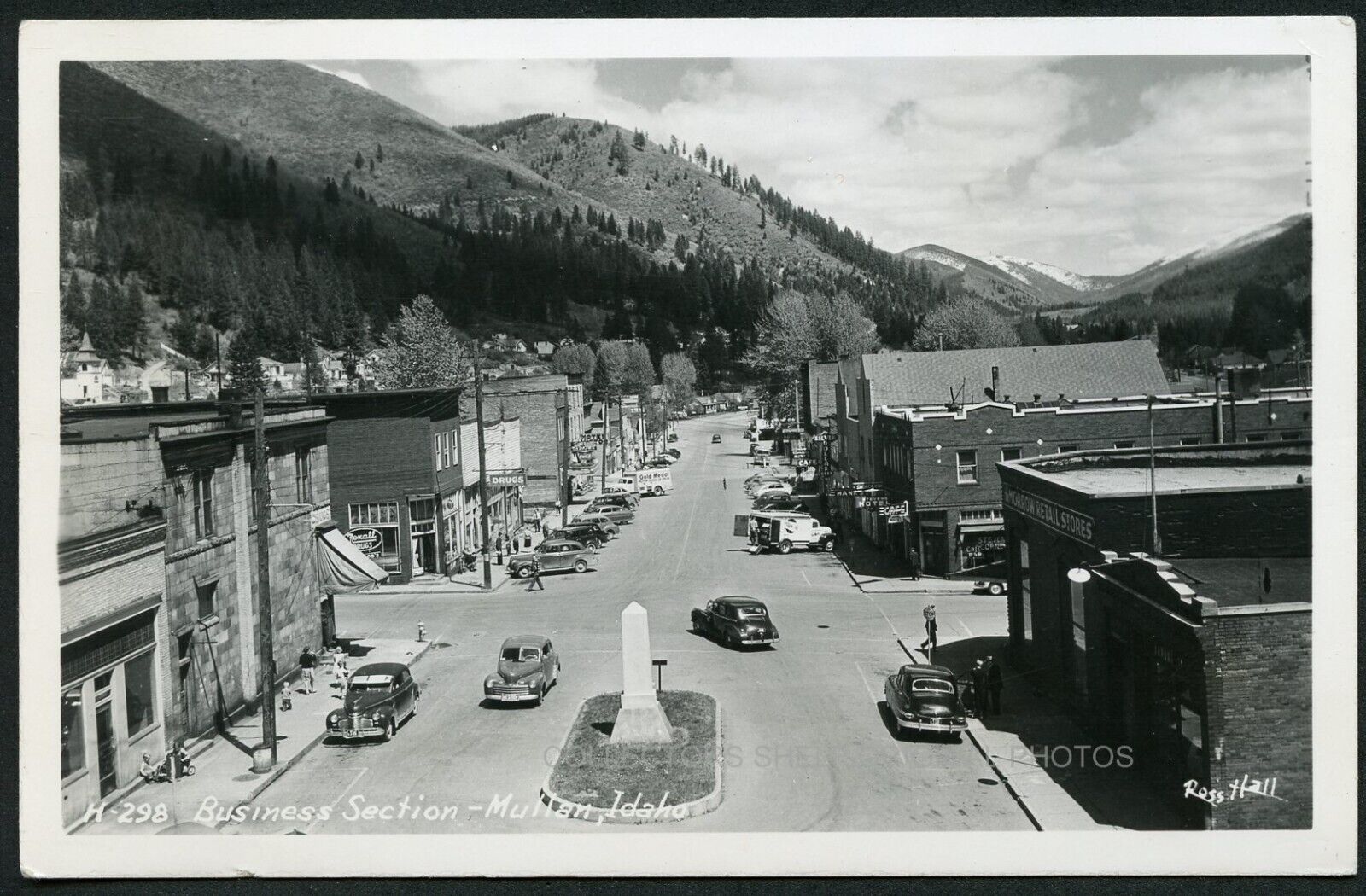 MULLAN IDAHO - BUSINESS SECTION - c1950 RPPC PHOTO POSTCARD by ROSS HALL #H-298