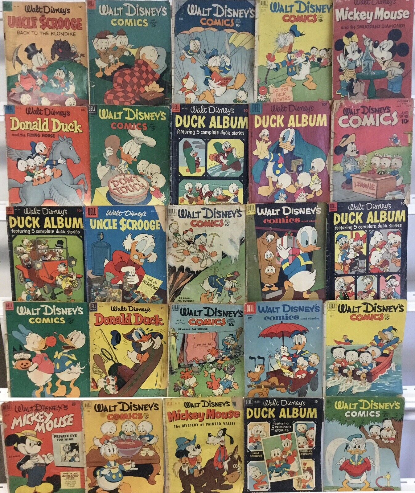 Dell Comics Walt Disney Comic Book Lot Of 25