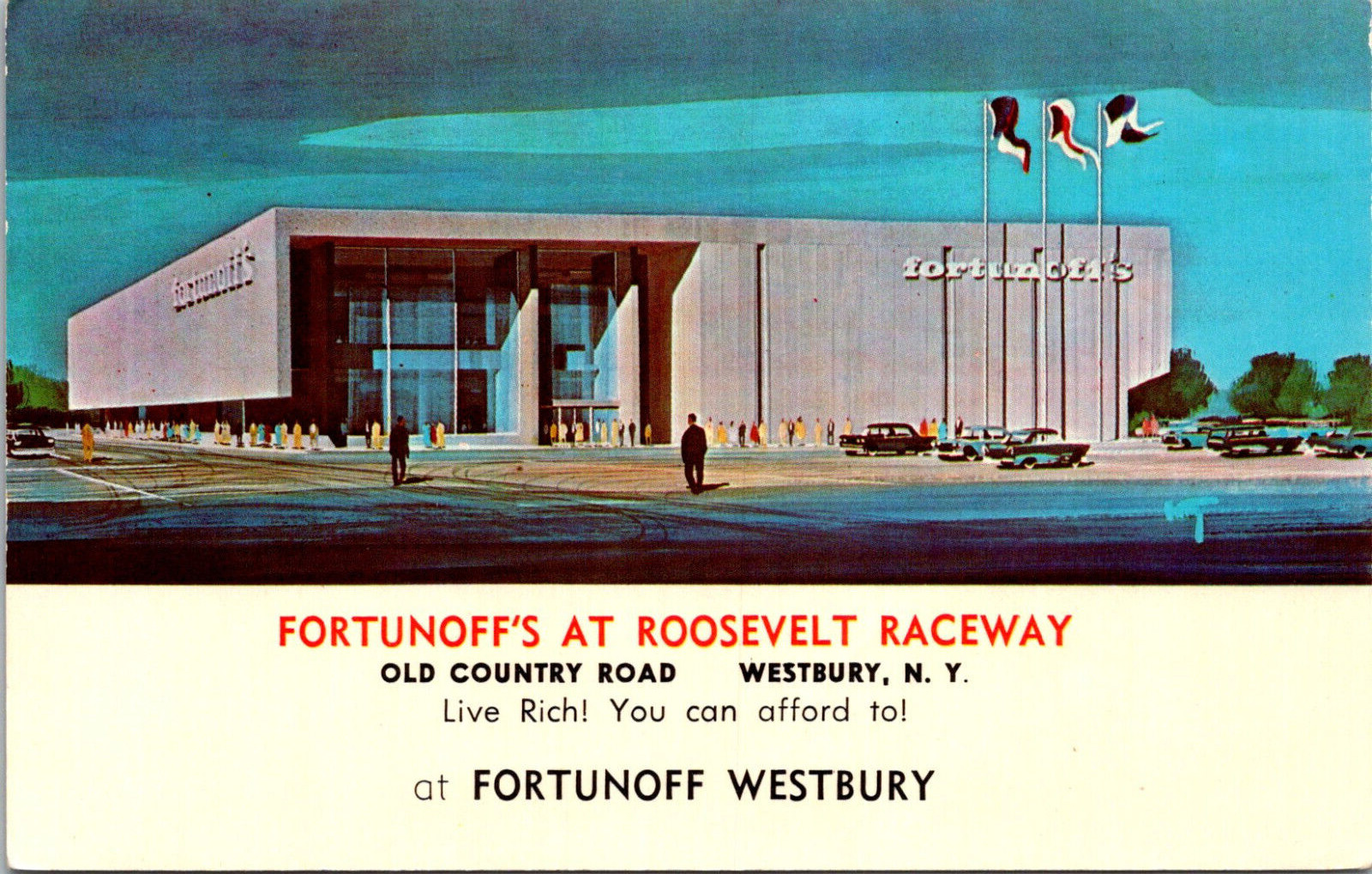 WESTBURY, NEW YORK - FORTUNOFF\'S AT ROOSEVELT RACEWAY - VINTAGE POSTCARD