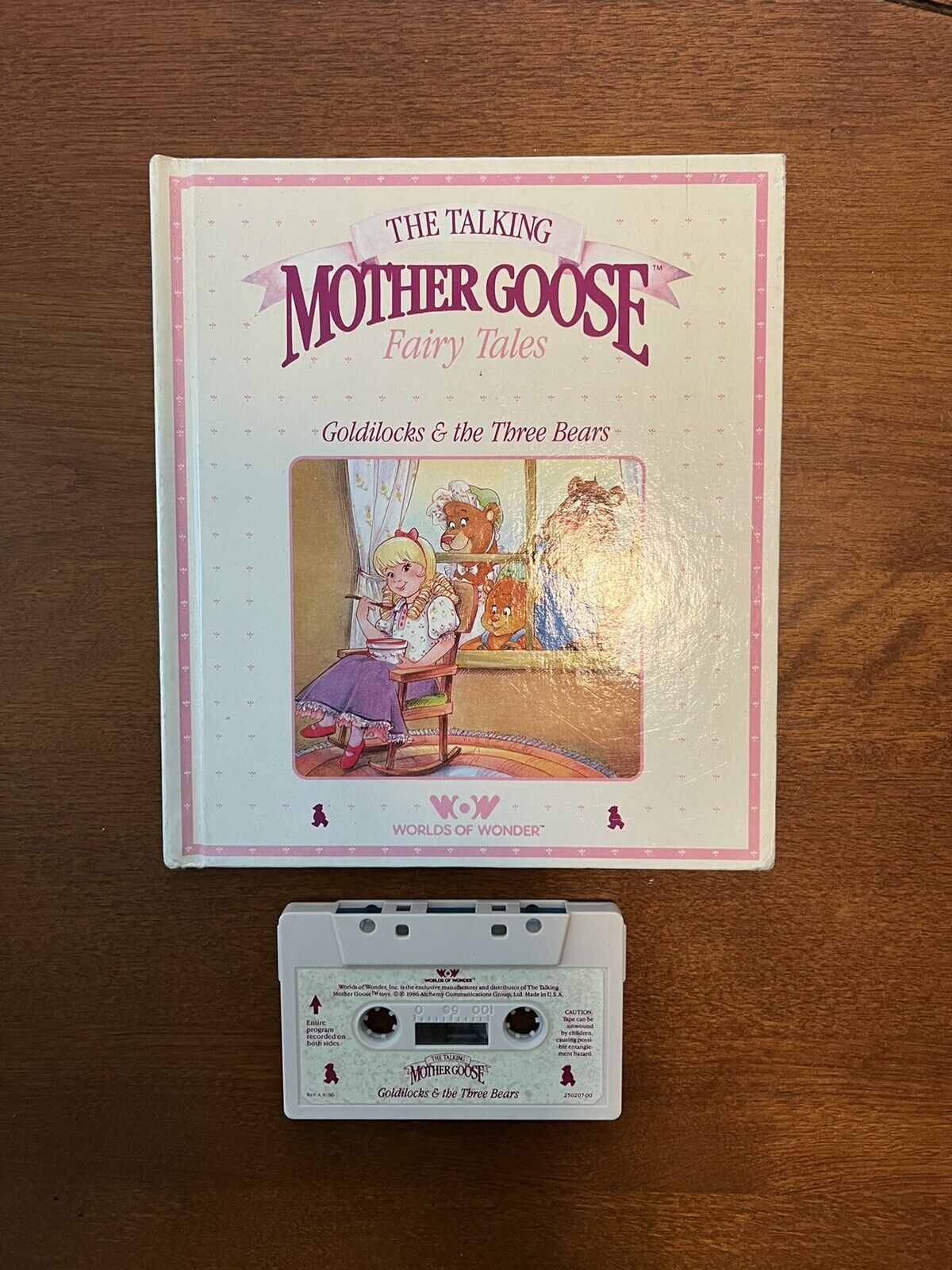Worlds of Wonder Talking Mother Goose Goldilocks & Three Bears Book & Cassette