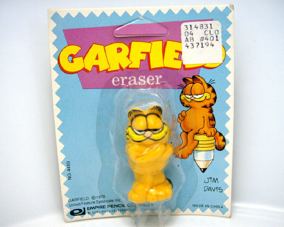 Vintage 1983 Empire Berol USA Garfield the Cat School Eraser Figure - LAST ONE
