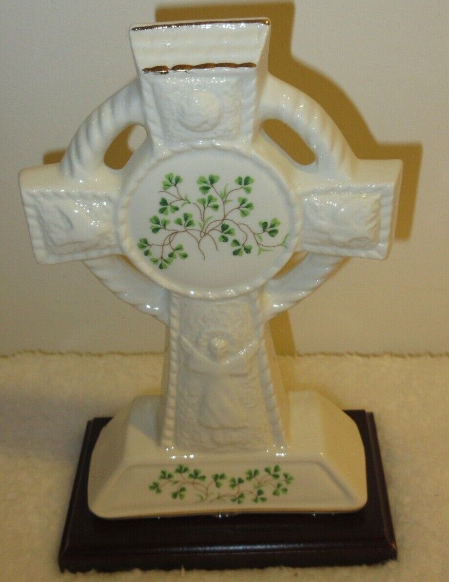 New - CRE Irish Porcelain Celtic Cross - Handmade in Galway - See Comments/Pics