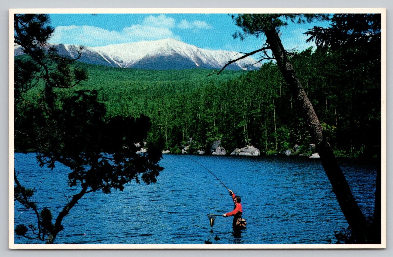 Postcard - Fishing - Mt. Katahdin, Baxter Park, Maine - 1977, Unposted (M7h)