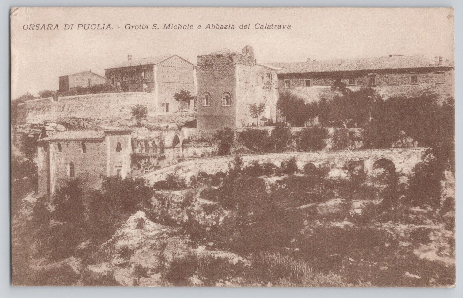 Orsara di Puglia Grotta S. Michele e Abbazia dei Calatrava Postcard 1920s