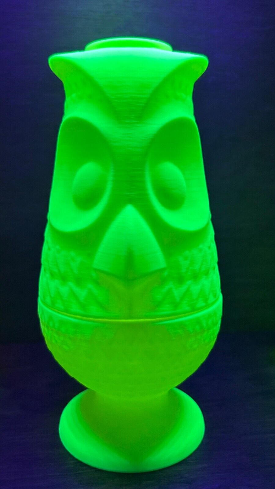 UV Glow Friends Owl Fairy Lamp Tea Light Candle Holder Blacklight Cabinet 7 inch