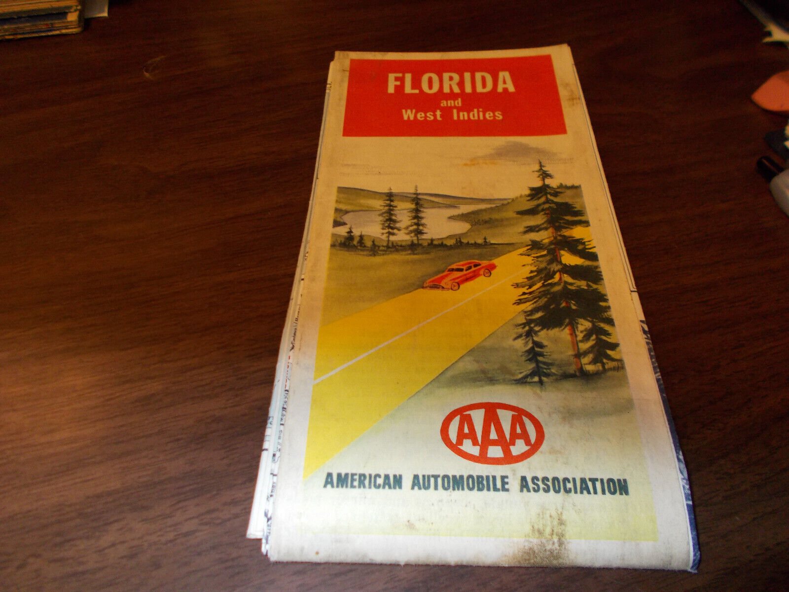 1951 AAA Florida and West Indies Vintage Road Map