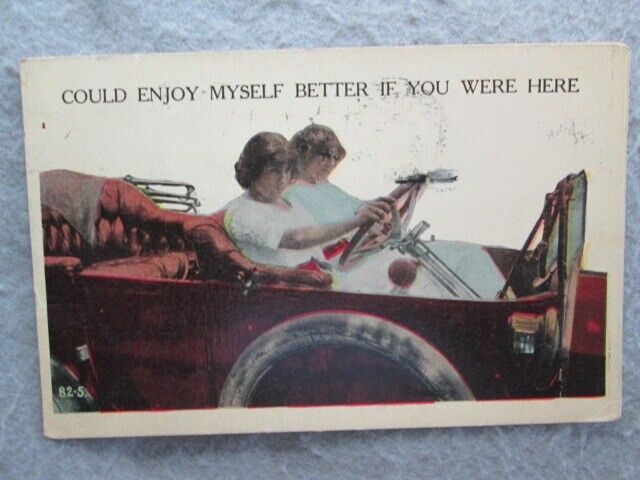 Antique Could Enjoy Myself Better If You Were Here Postcard 1916