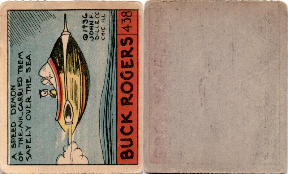 R28 Strip Card, Cartoon Adventures, 1936, #438 Buck Rogers, Space