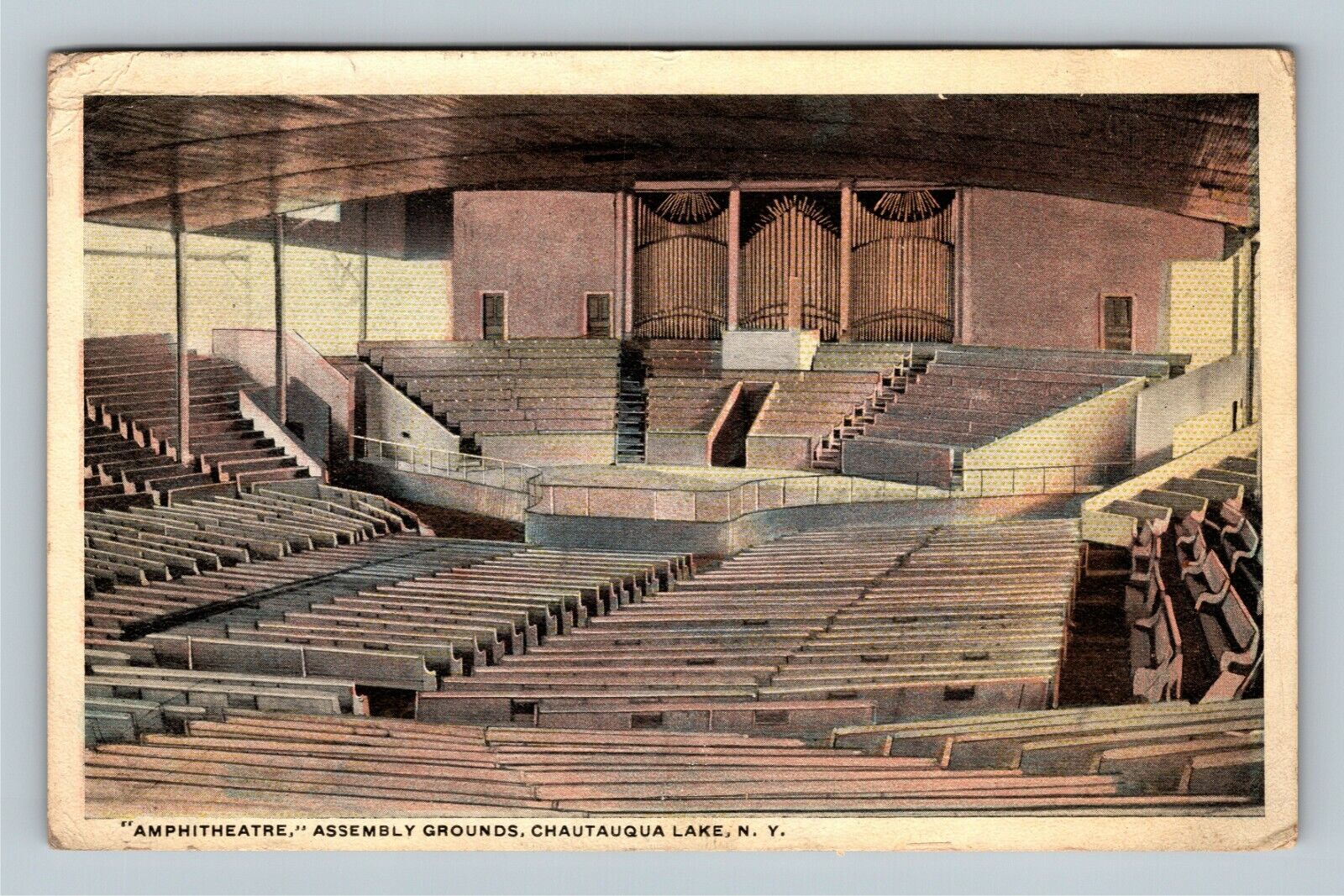 Chautauqua Lake NY Amphitheatre Assembly Grounds New York c1915 Vintage Postcard