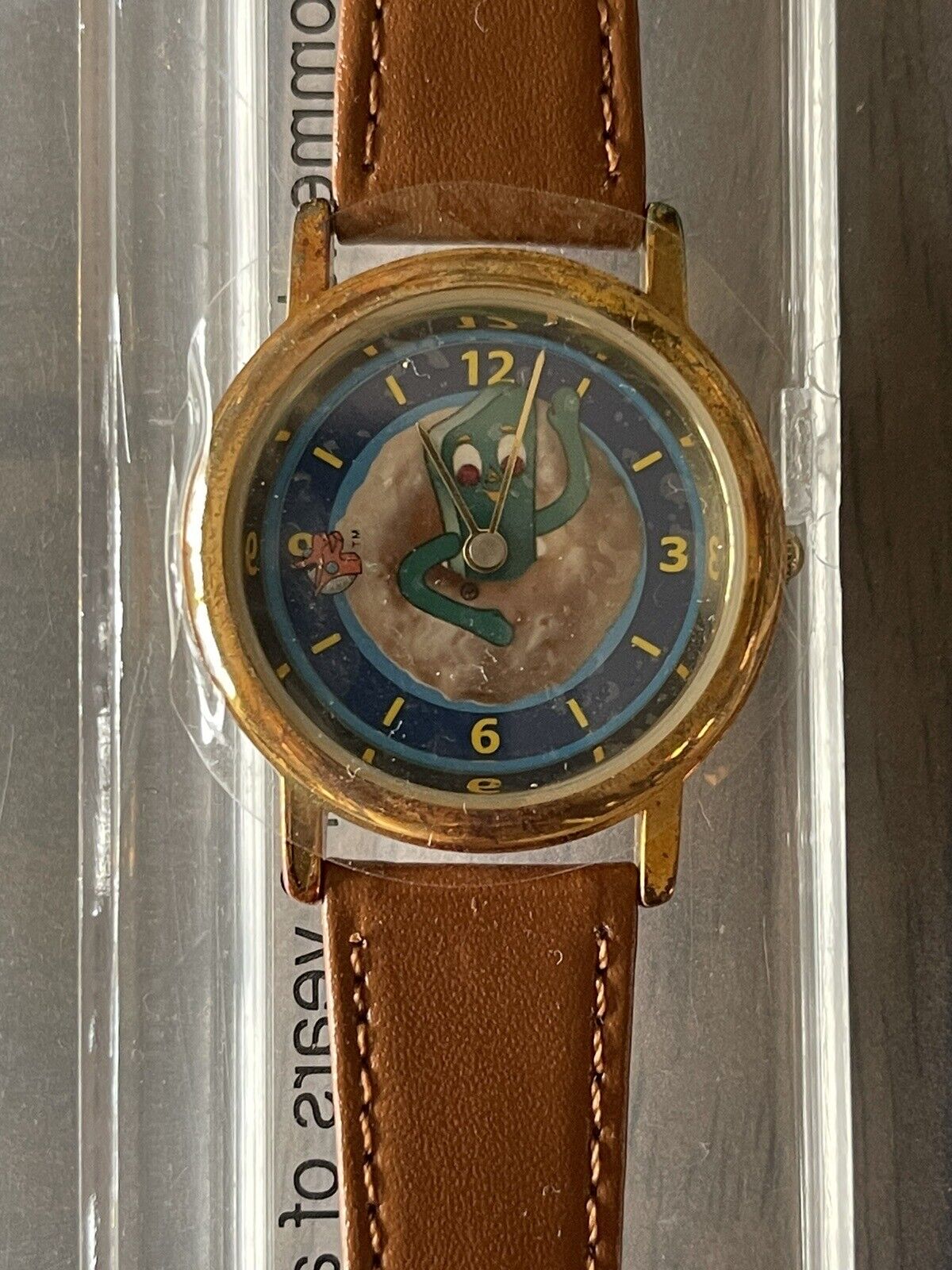 Rare Gumby & Pokey Watch New Old Stock Mint in Box - Leather Strap