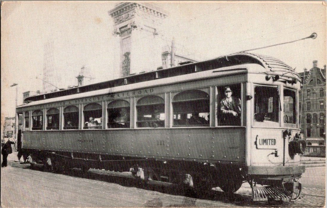 Trolley Car, Rochester & Syracuse Railroad Limited Syracuse NY Postcard A7