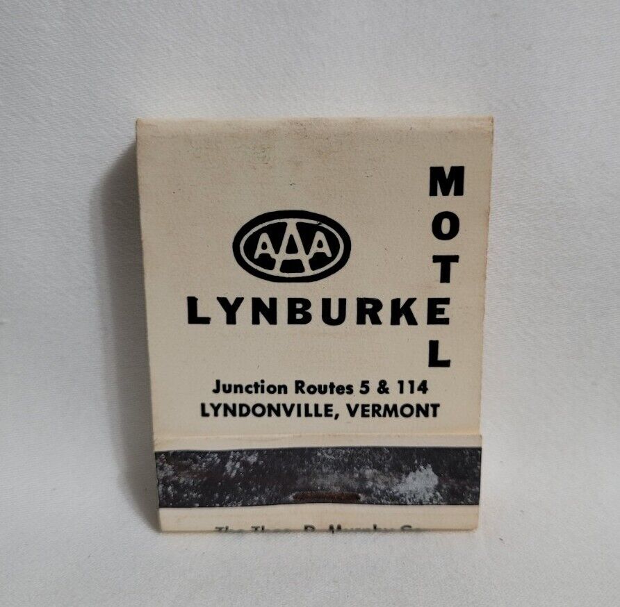 Vintage Lynburke Motel Covered Bridge Ski Matchbook Lyndonville VT Advertising