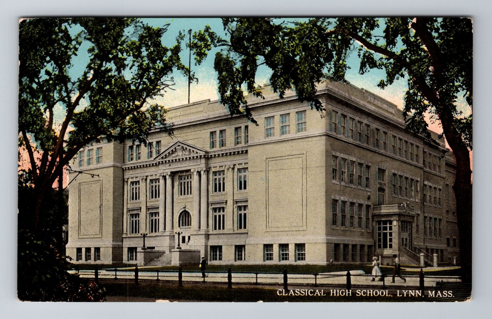 Lynn MA-Massachusetts, Classical High School, Antique, Vintage Souvenir Postcard