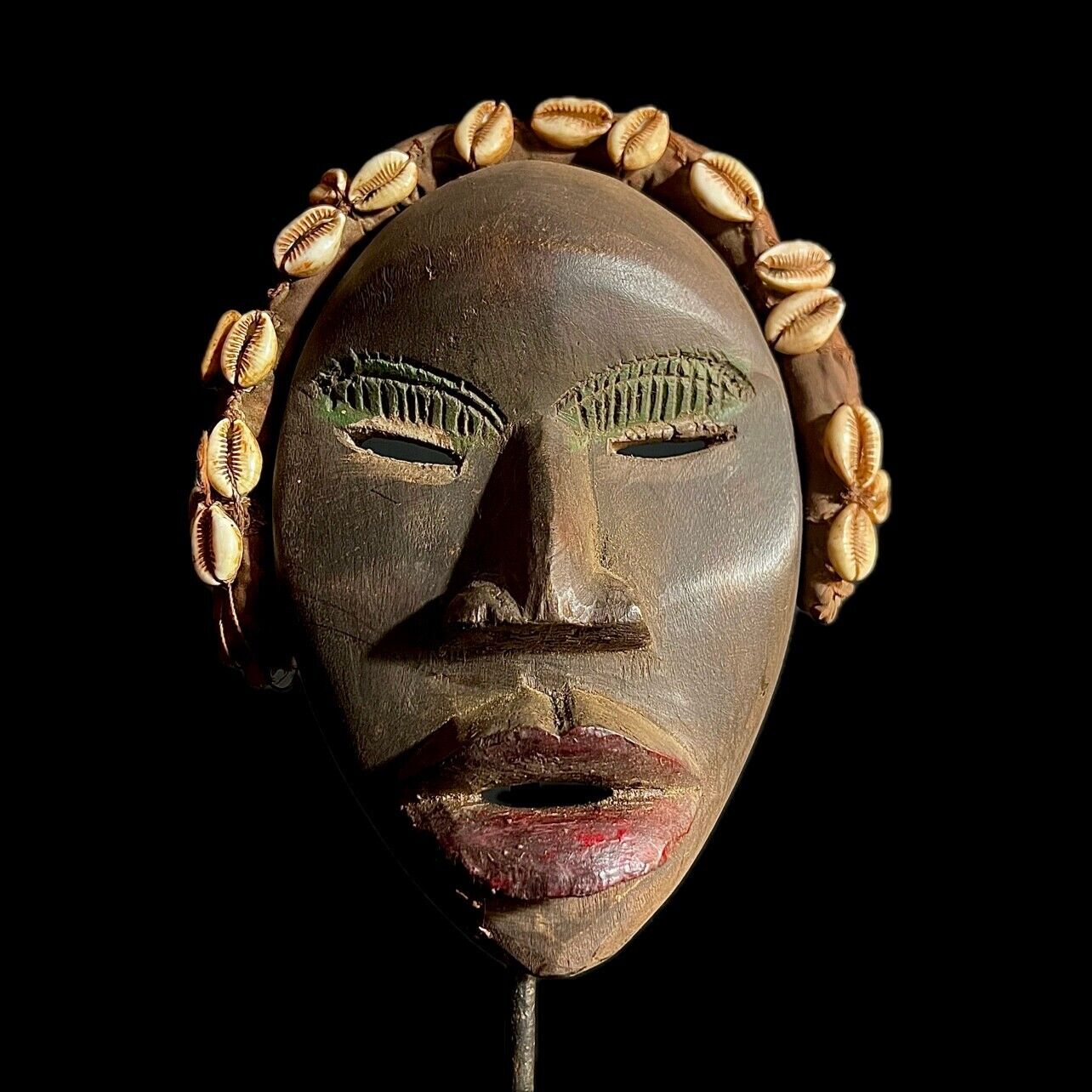 african wood mask antiques Vintage Carved Wood Hanging Grebo Mask Liberia-9868