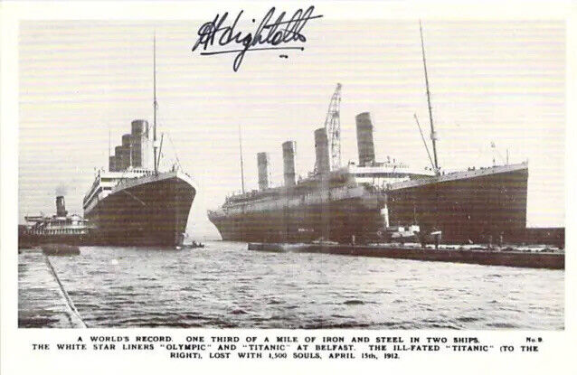 Titanic Postcard Certified Hand Signed by Light  No. 75 of 100 in England