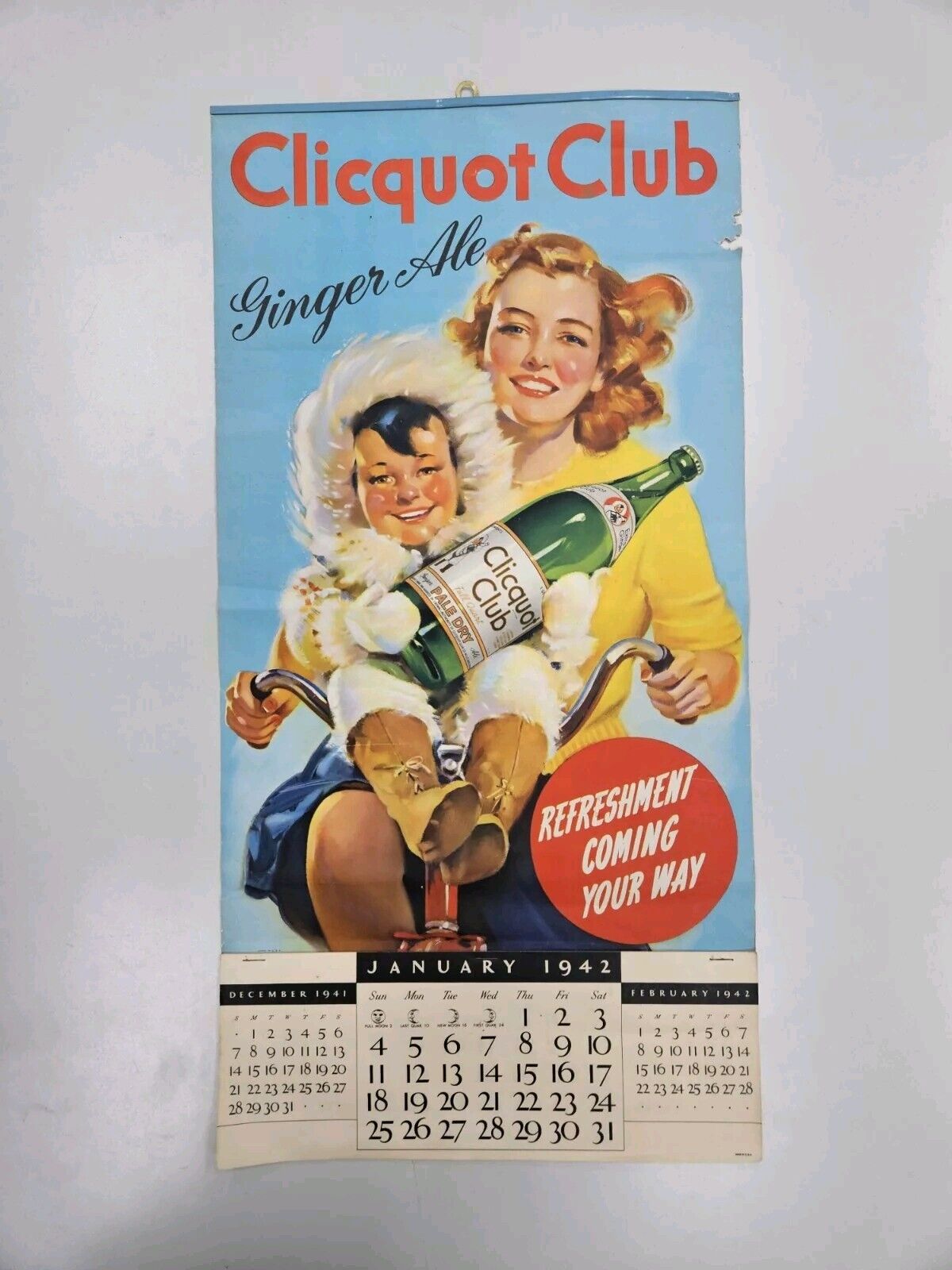 1942 Cliquot Club Calendar Northern Exposure Dr Fleischman's Office