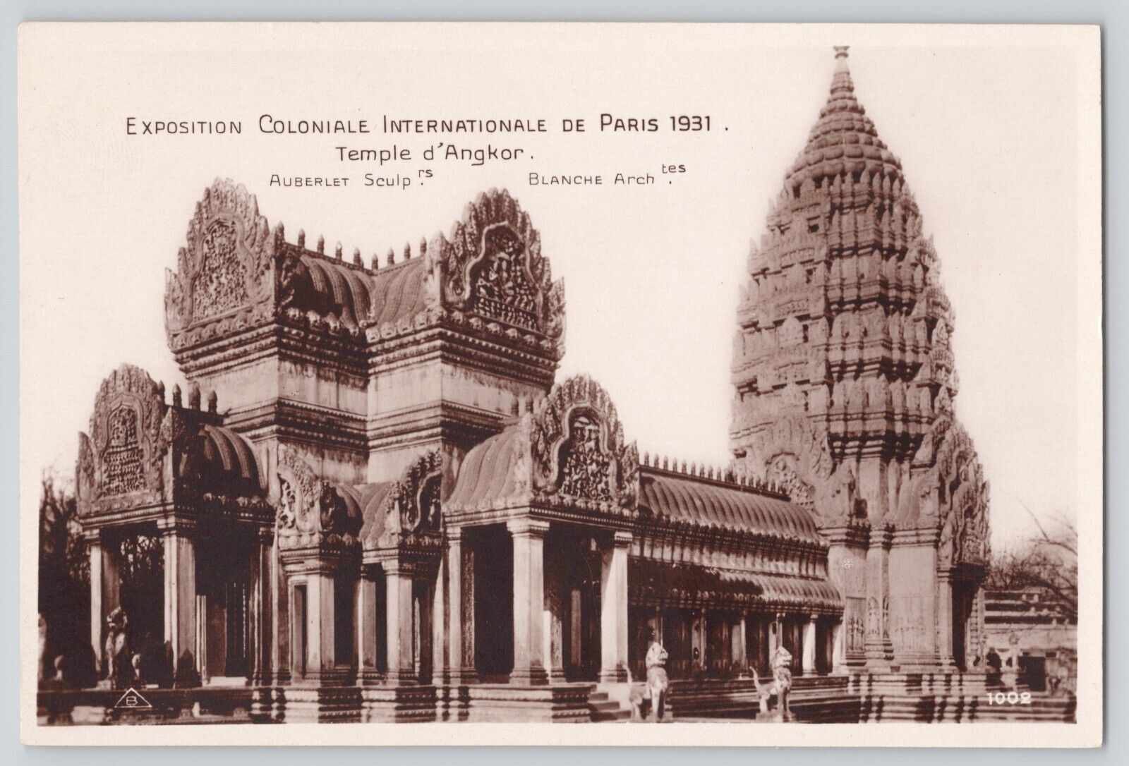 Postcard France Paris Colonial Exposition Of 1931 Temple Angkor Vintage Unposted