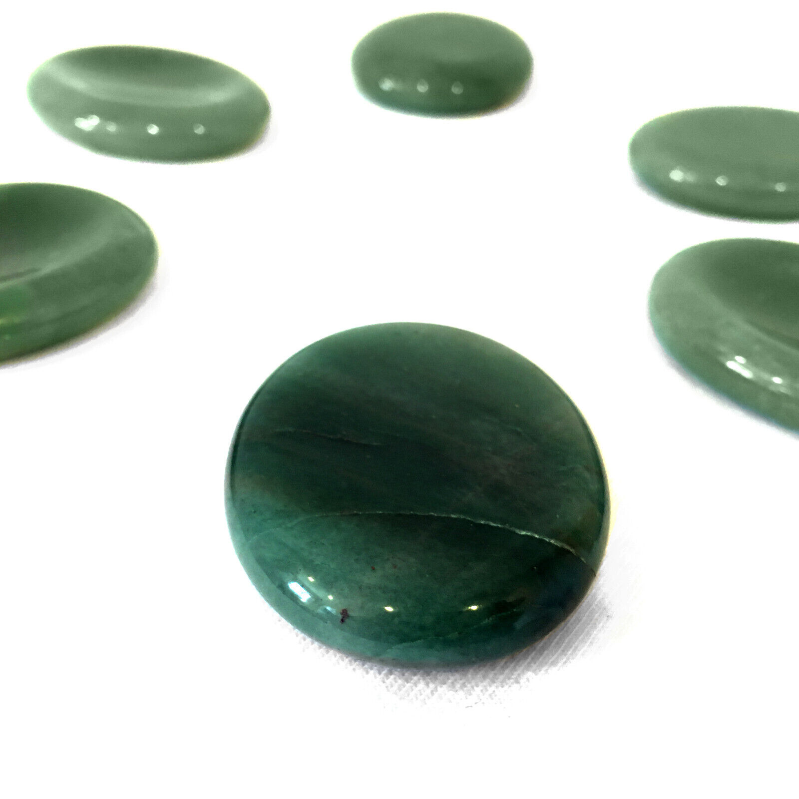 XL Jade Palm Stone Green Rock Crystal Healing Reiki Polished Worry Stone