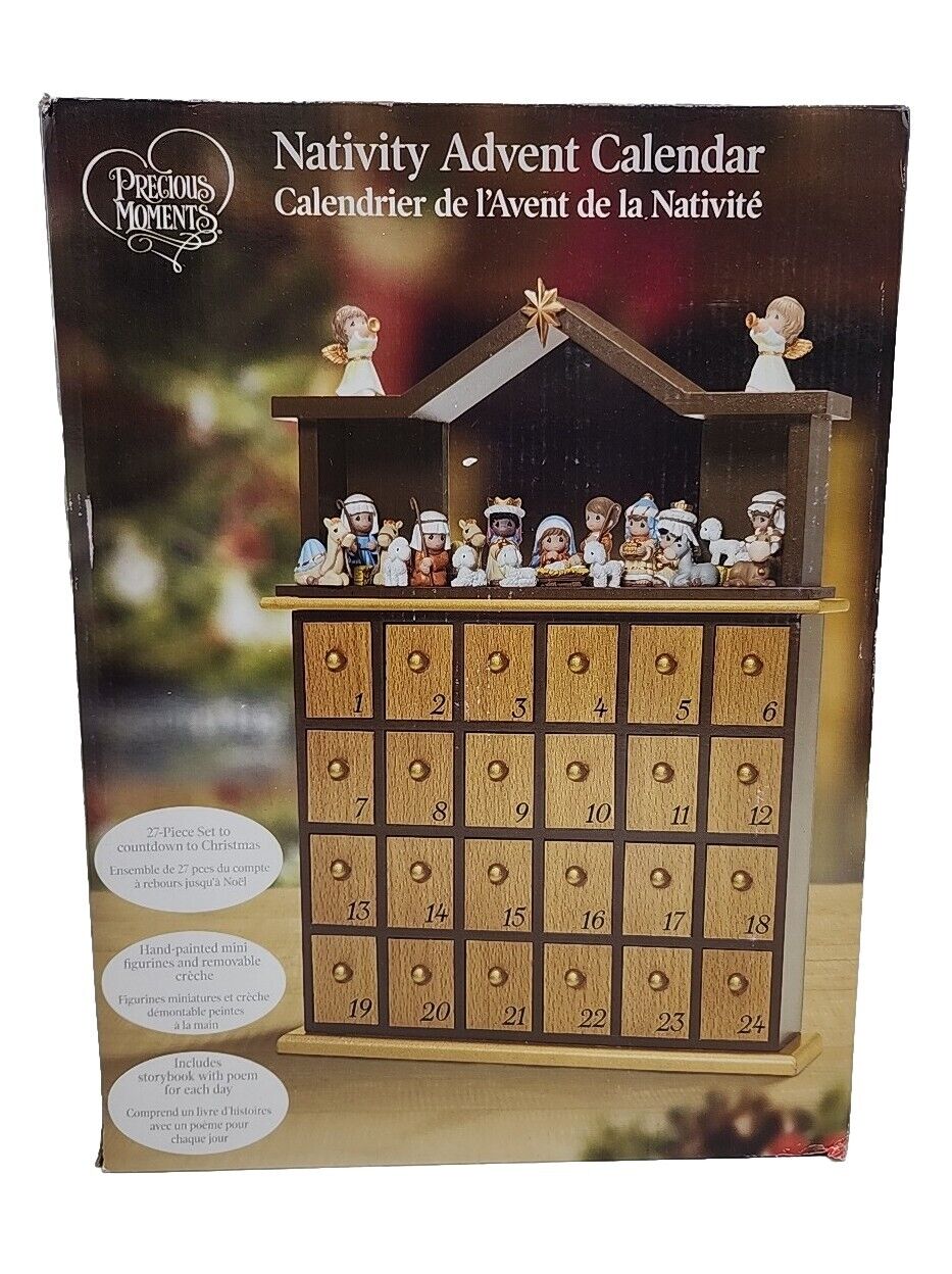 NEW Precious Moments 181402 Advent Calendar Countdown to Christmas Wood