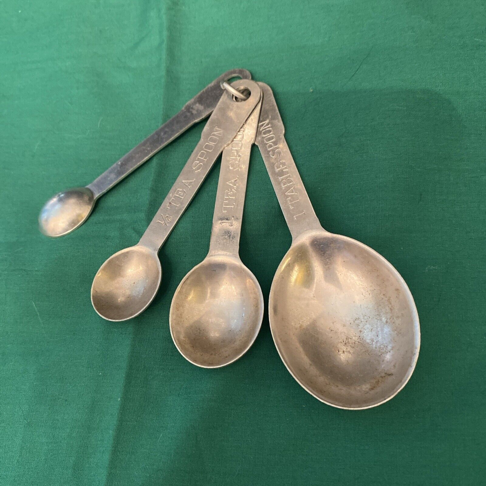 Vintage Set of 4 Aluminum Measuring Spoons
