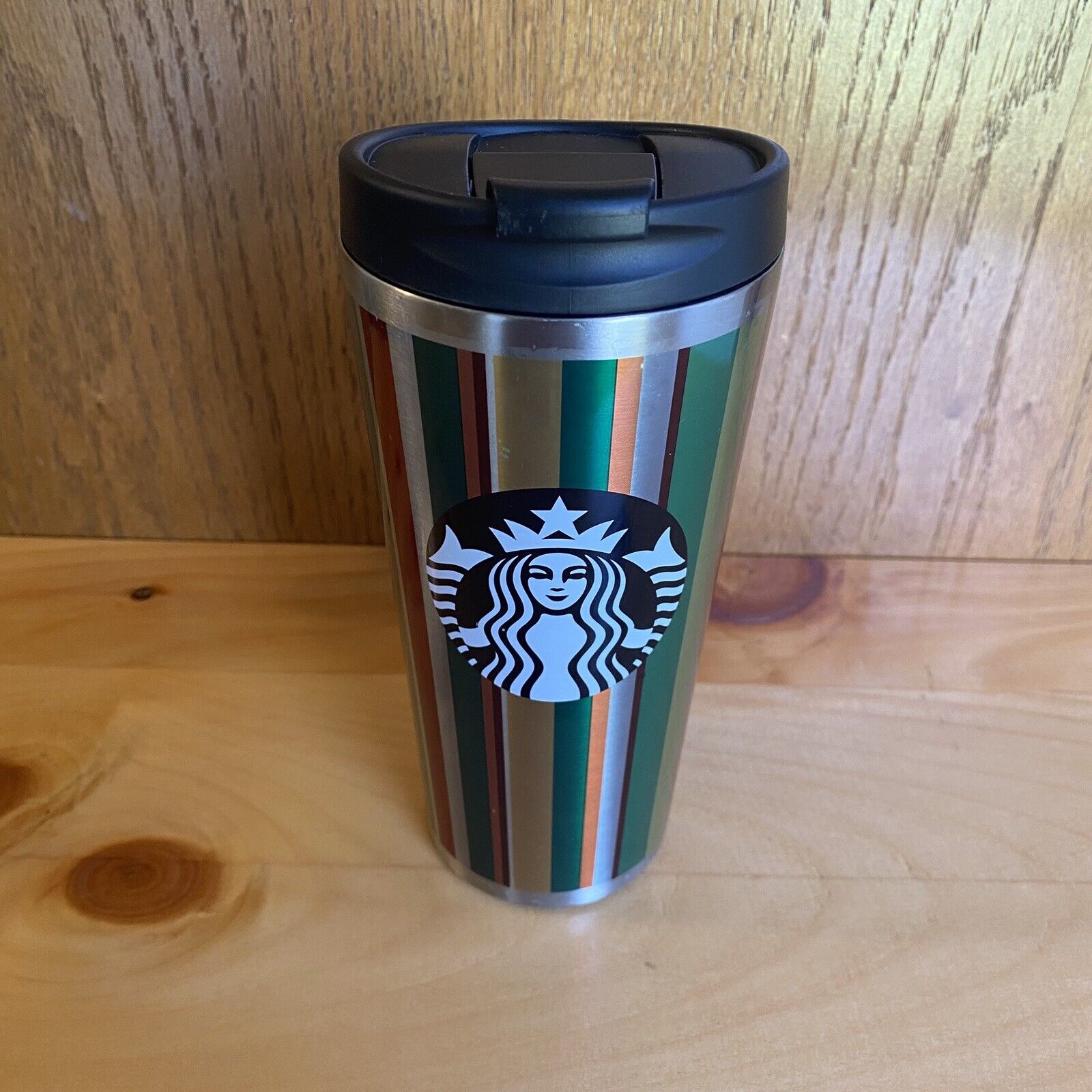 Starbucks Stripe Stainless Steel Tumbler 16oz Travel Mug Coffee Tea Water