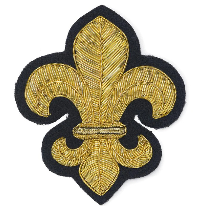Fleur de Lys Blazer Badge: Symbol of Elegance |Hand Embroidered