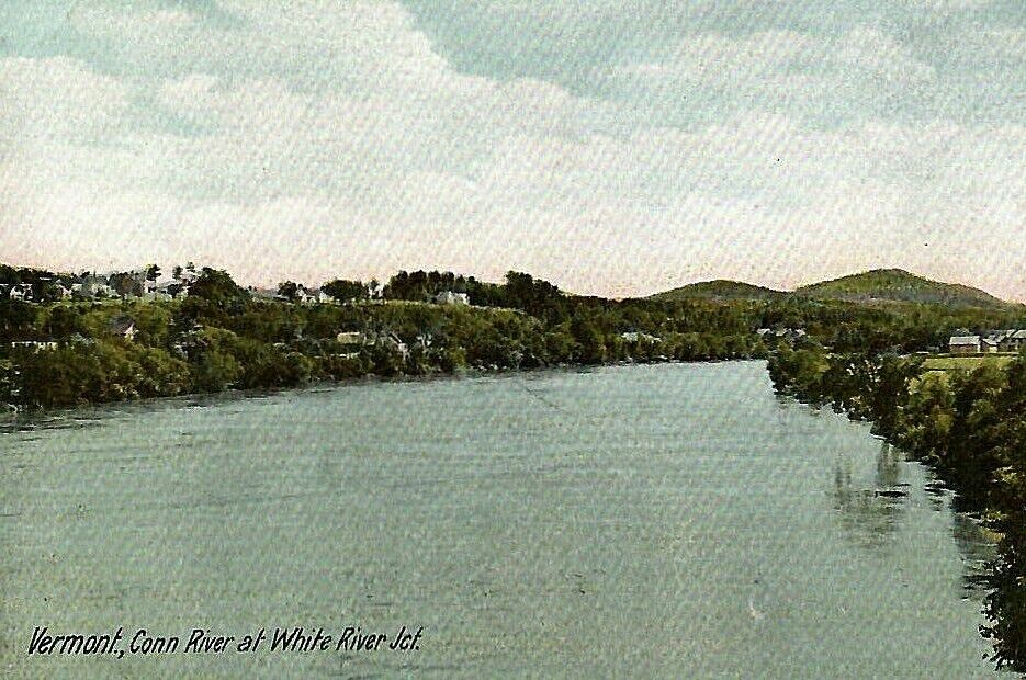 Vintage Postcard Vermont VT Connecticut CT White River Junction Canal Houses 