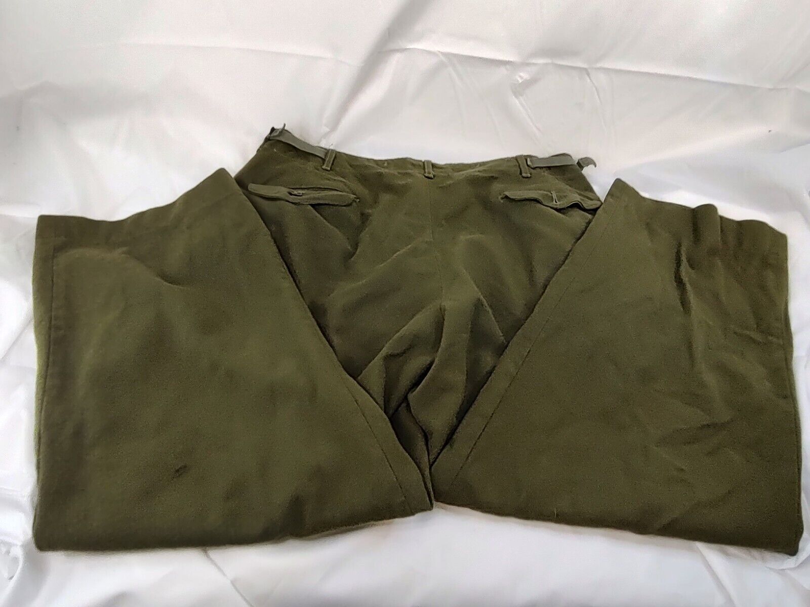 Vintage US Military Green 50s/60s Wool Field Prentice Zip Pants Size 31-35