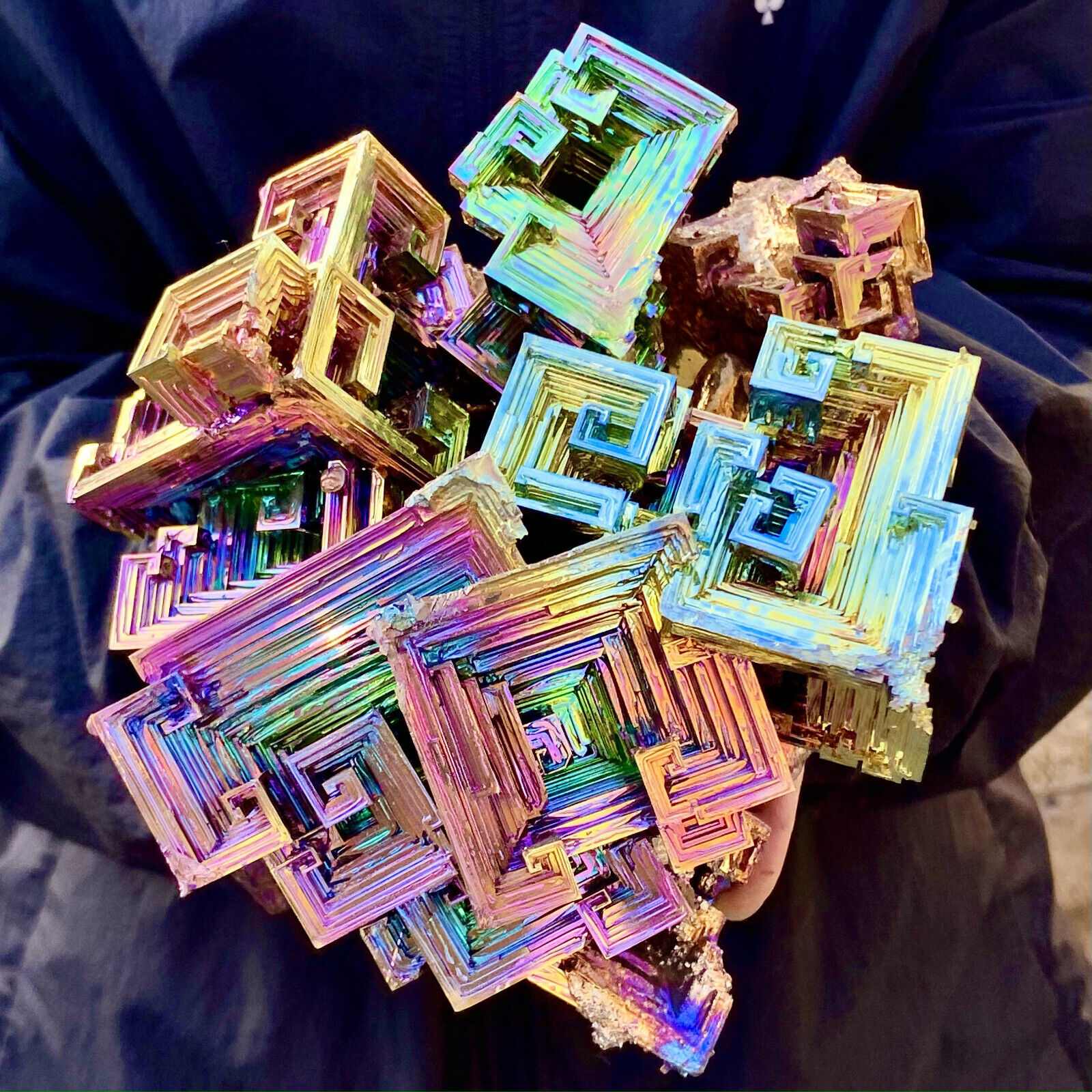 8.04LB Natural Aura Rainbow Titanium Bismuth Quartz Crystal Stone Specimens Heal