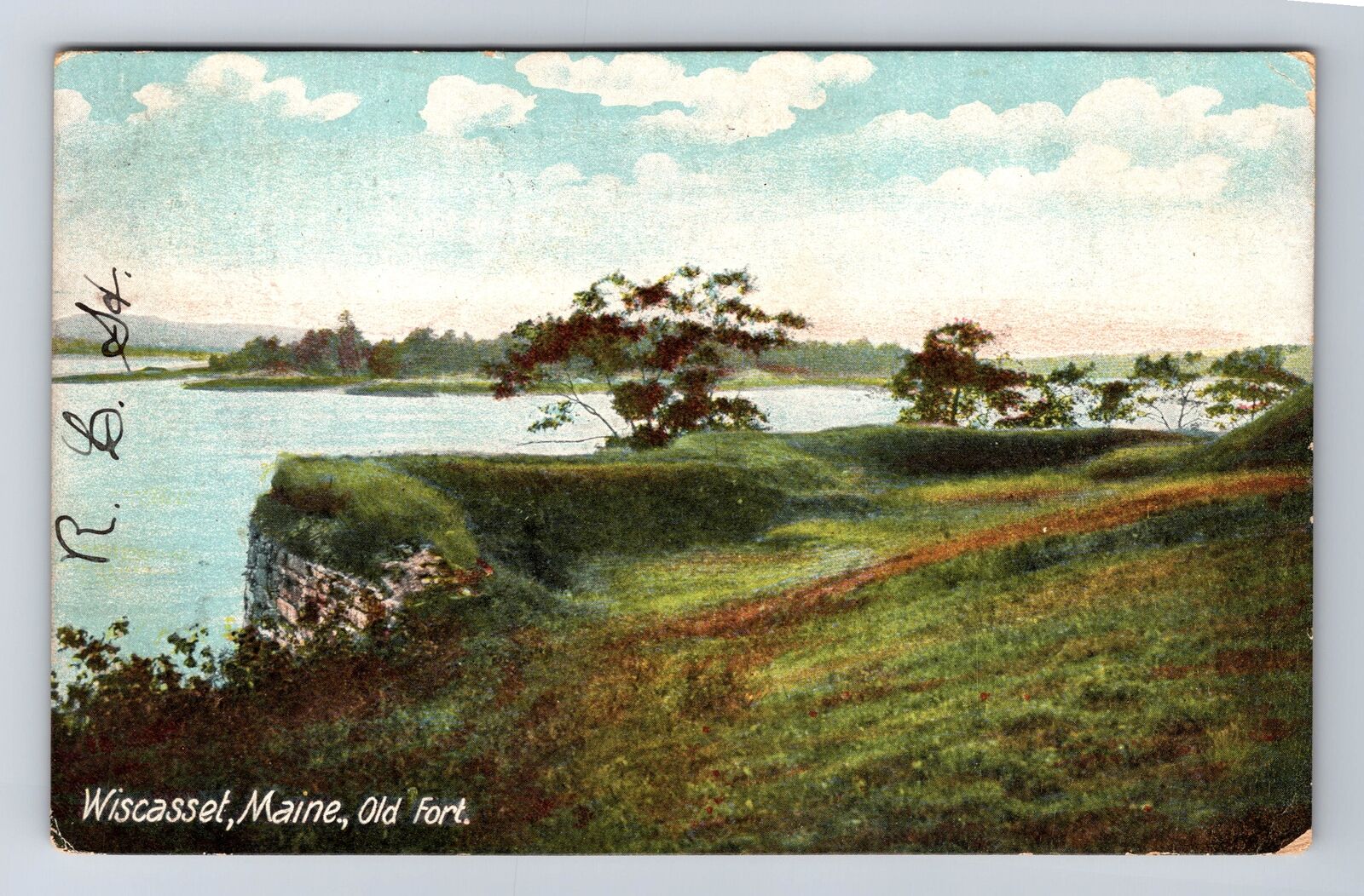 Wiscasset ME-Maine, Old Fort, Antique, Vintage c1965 Postcard