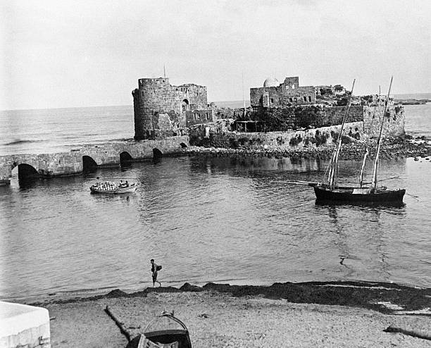 The ruins of an ancient city in Saida Lebanon on August 29 1931 Old Photo