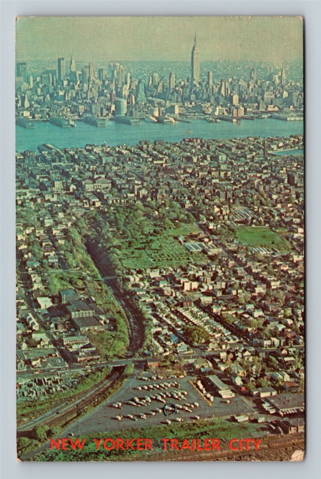 New Yorker Trailer City NJ-New Jersey, NYC Skyscrapers, c1965 Vintage Postcard