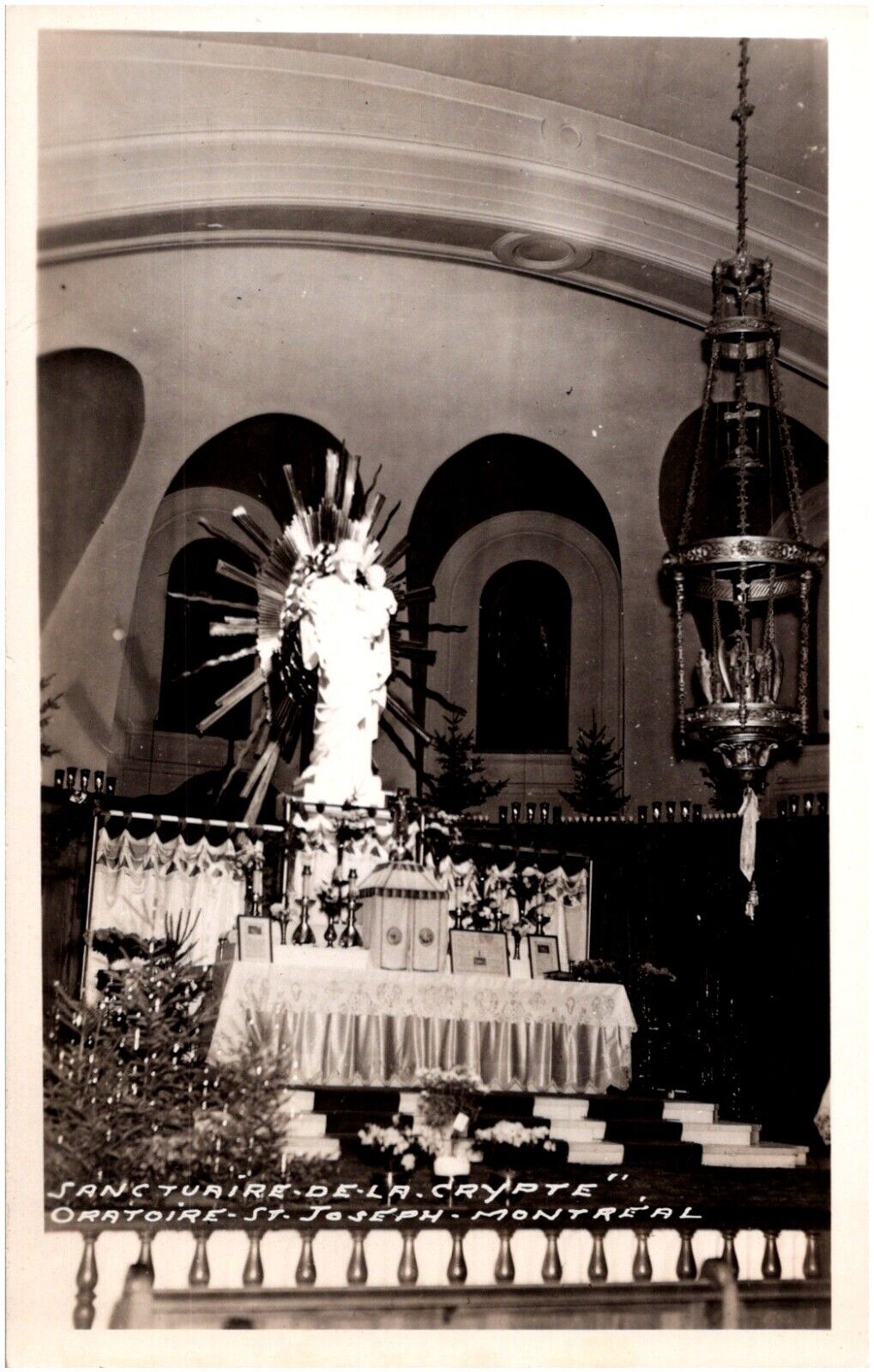 Crypt Shrine at Saint Joseph\'s Oratory Montreal Canada 1940s RPPC Church Photo
