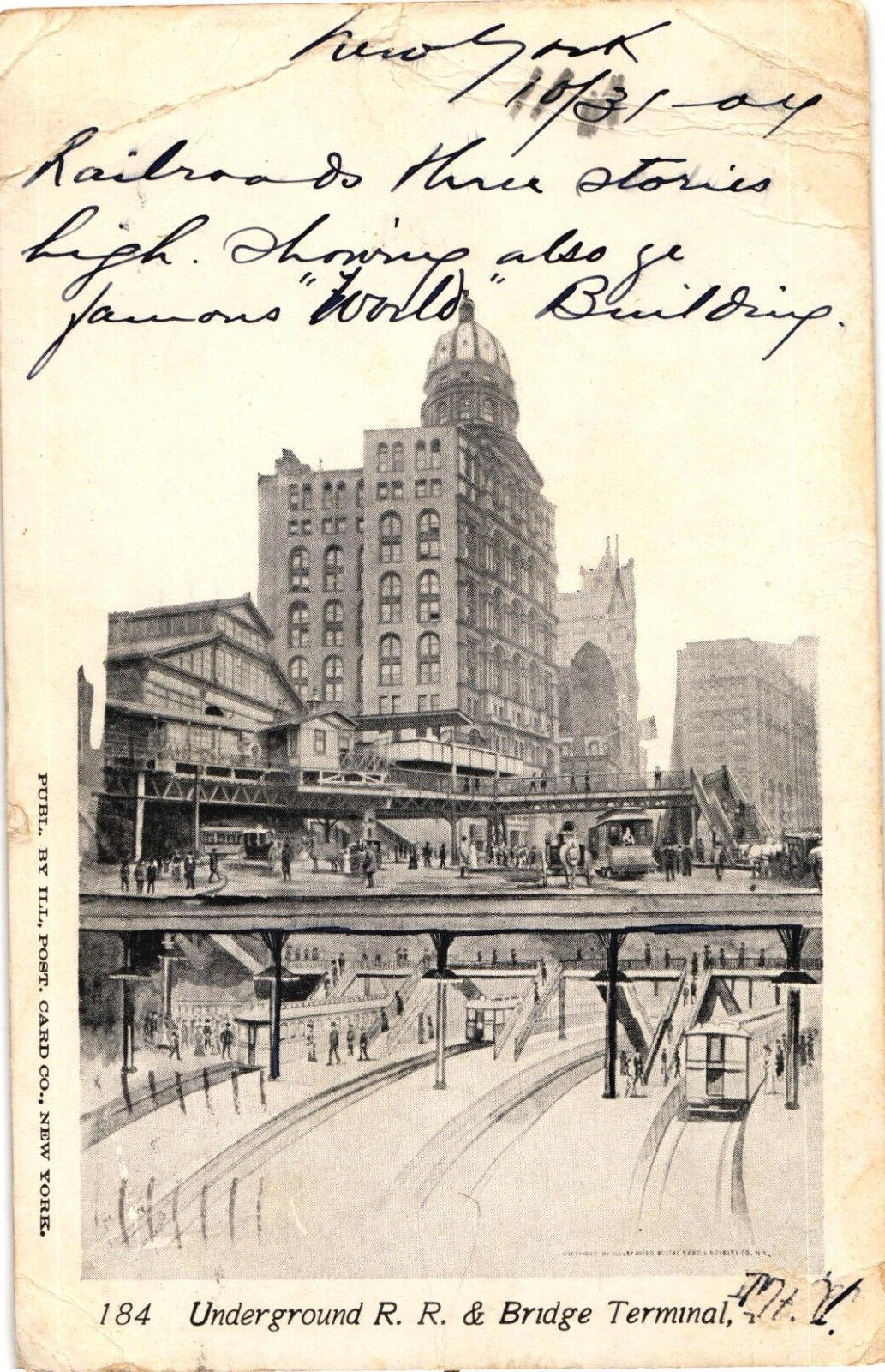Underground Railroad & Bridge Terminal New York City NY Undivided Postcard 1904