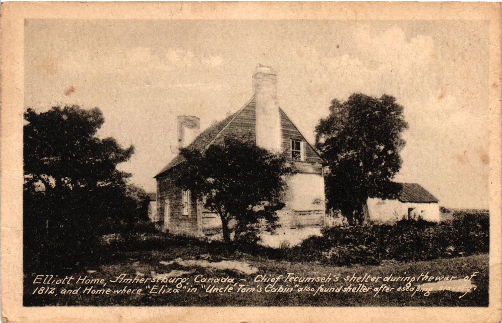 Vintage Postcard- Elliott Home, Amherstburg, Canada Early 1900s