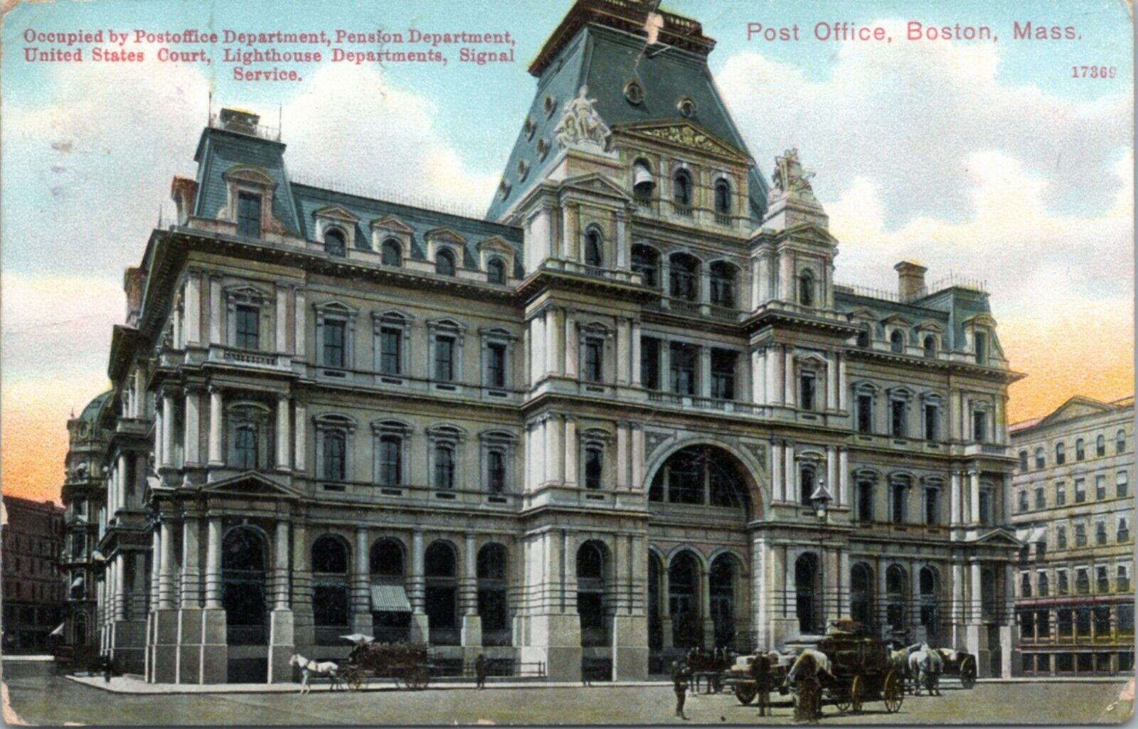 Postcard MA Boston - Post Office