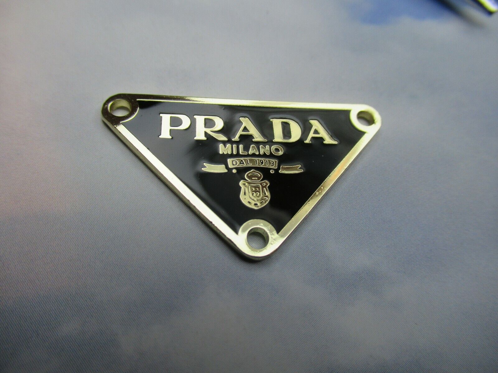 PRADA ZIP PULL charm  1''x1.5'' gold tone Black THIS IS FOR 1