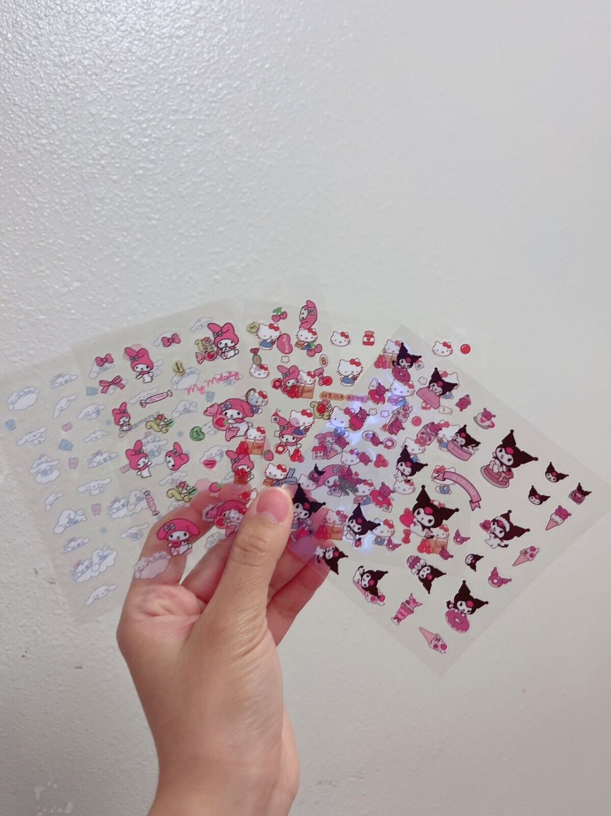 Hello Kitty Cinnamoroll Melody Kuromi Family Sticker 4 pcs Fast Shipping